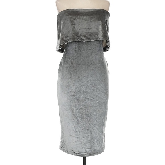NWT Likely Driggs Strapless Velvet Pewter Dress - Picture 5 of 14